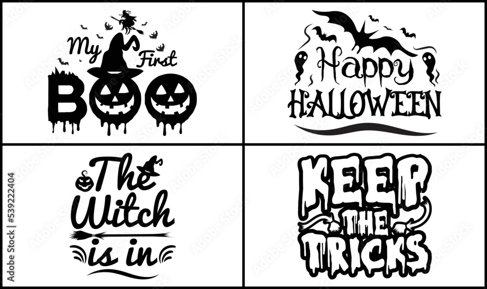 Fototapeta premium Halloween SVG Crafts T-shirt Design Bundle Graphic