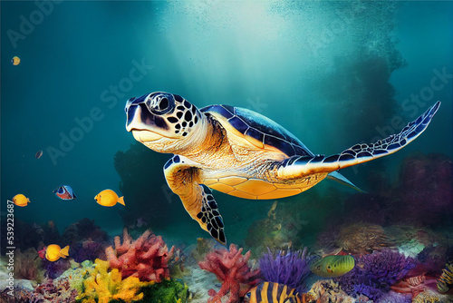 Fotografia turtle swimming in the sea