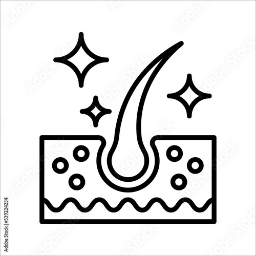 Simple skin and hair line icon. Symbol and sign vector illustration design on white background. EPS 10