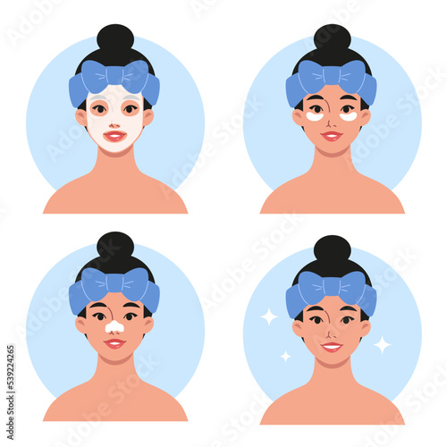 set of skin care routine 