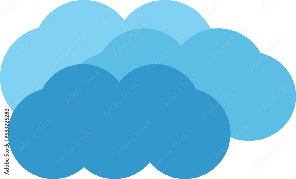 Clouds, vector. Clouds of blue color on a white background.