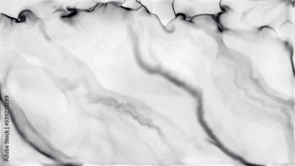 Obraz premium Abstract White Marble Textured Background. Watercolor Black Tiles Wallpaper