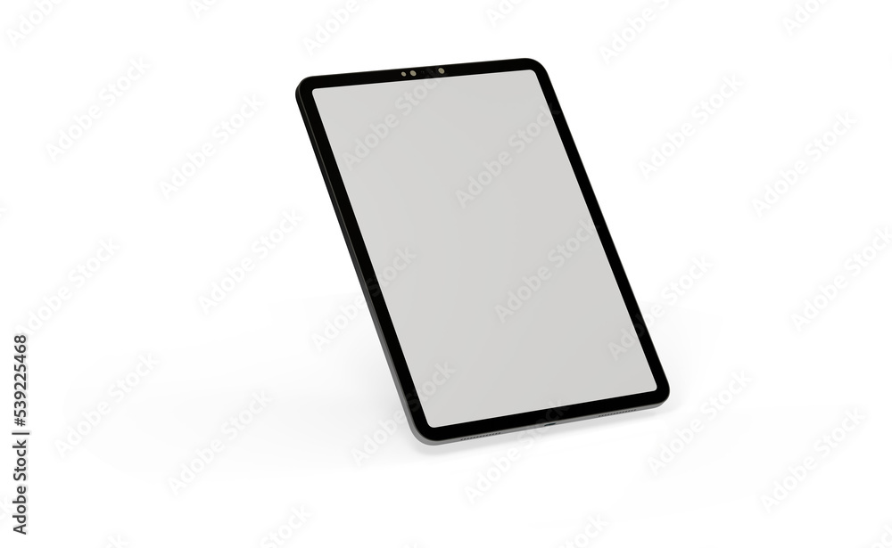 Blank screen realistic tablet frame, rotated position, side view, top view. The tablet is at different angles. Layout of a universal set of devices Blank screen realistic tablet frame, rotated position, side view, top view. The tablet is at different angles. Layout of a universal set of devices