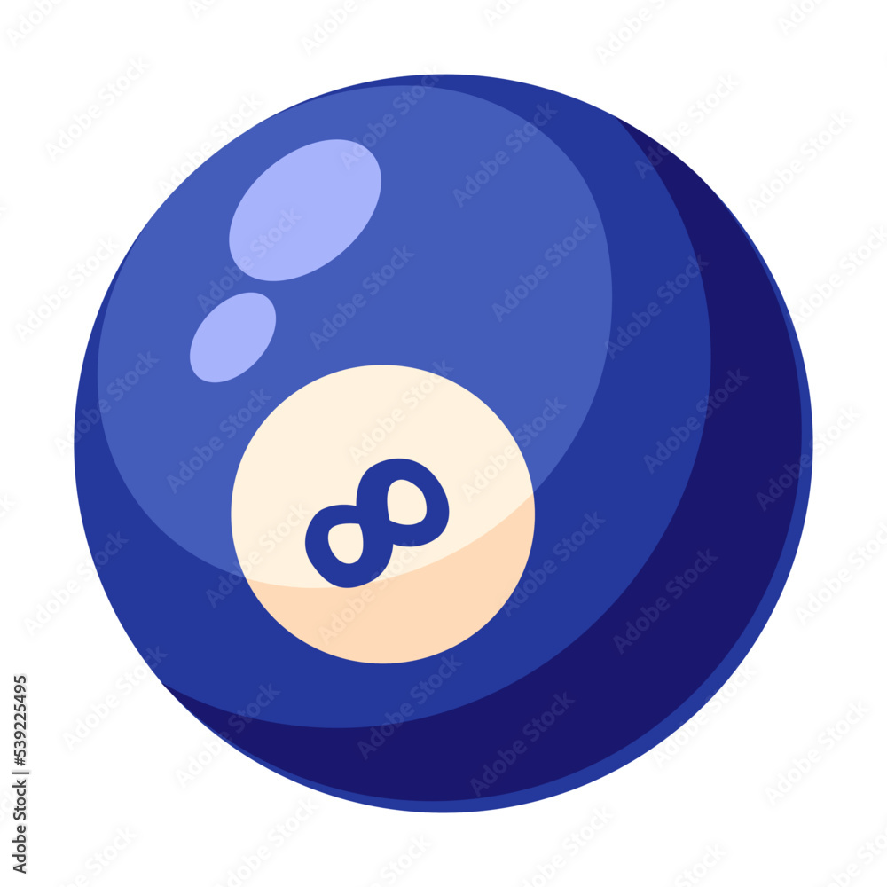 Creative colorful balls flat illustration. Cartoon billiard ball isolated vector illustration. Sport game equipment concept Creative colorful balls flat illustration. Cartoon billiard ball isolated vector illustration. Sport game equipment concept