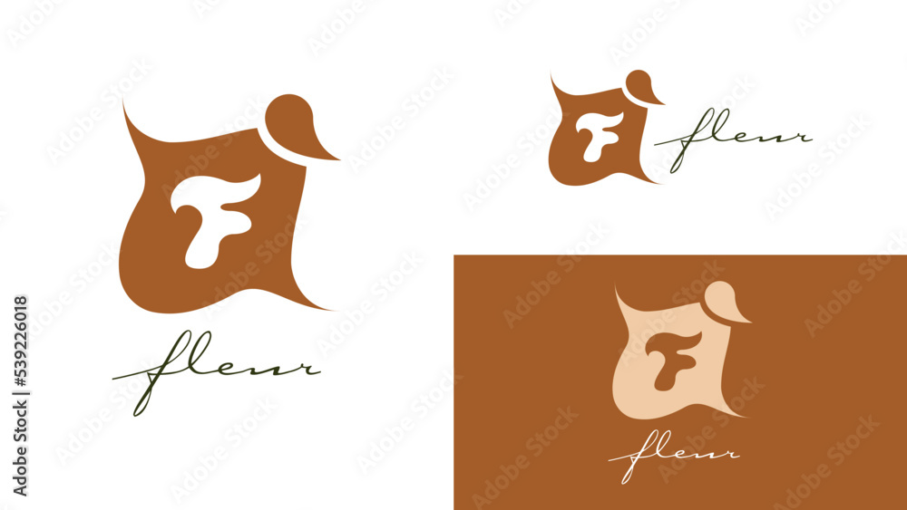 A Typography logo for Flower Shop, beauty salon or spa