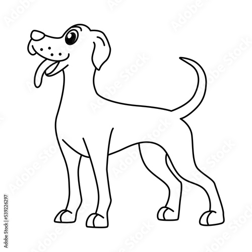 Cute dog cartoon characters vector illustration. For kids coloring book.