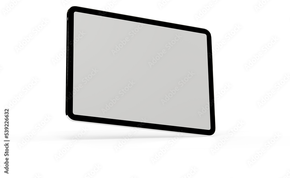 Realistic horizontal black tablet pc pad computer mockups