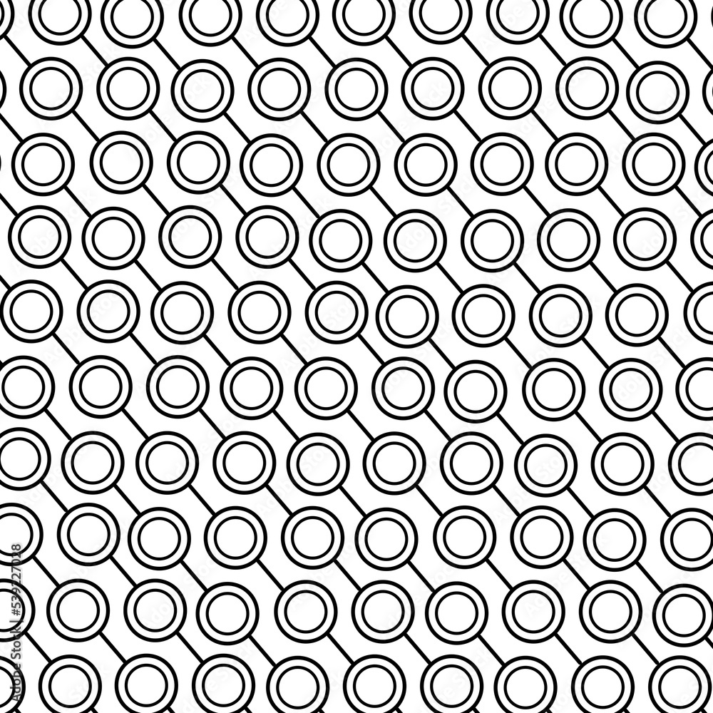Simple monochrome geometric pattern with lines and circles on white background Simple monochrome geometric pattern with lines and circles on white background