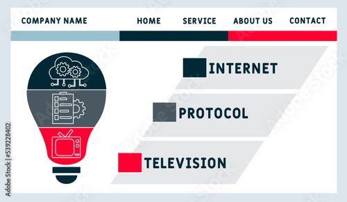 IPTV - Internet protocol television acronym. business concept background. vector illustration concept with keywords and icons. lettering illustration with icons for web banner, flyer, landing pag