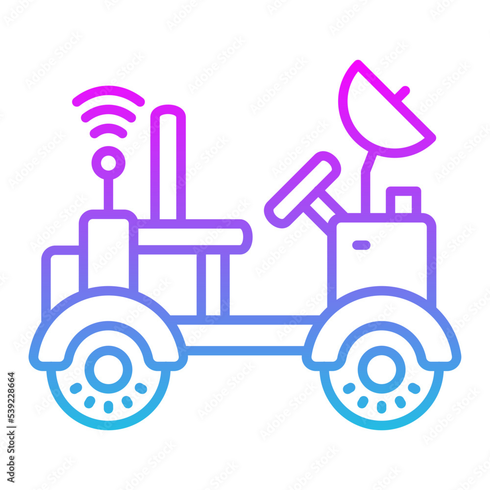 Moon Rover Line Gradient Icon Moon Rover Line Gradient Icon