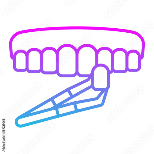 Dental Veneer Line Gradient Icon