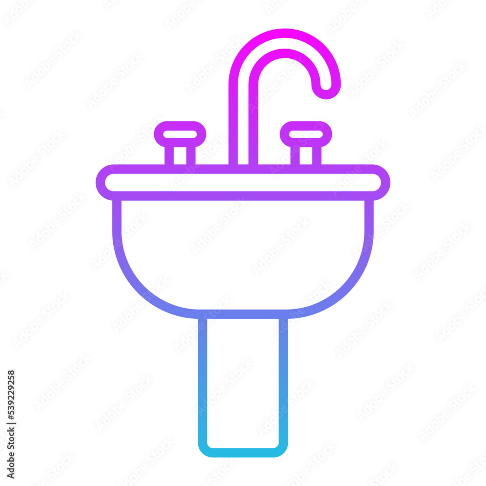 Sink Line Gradient Icon Sink Line Gradient Icon