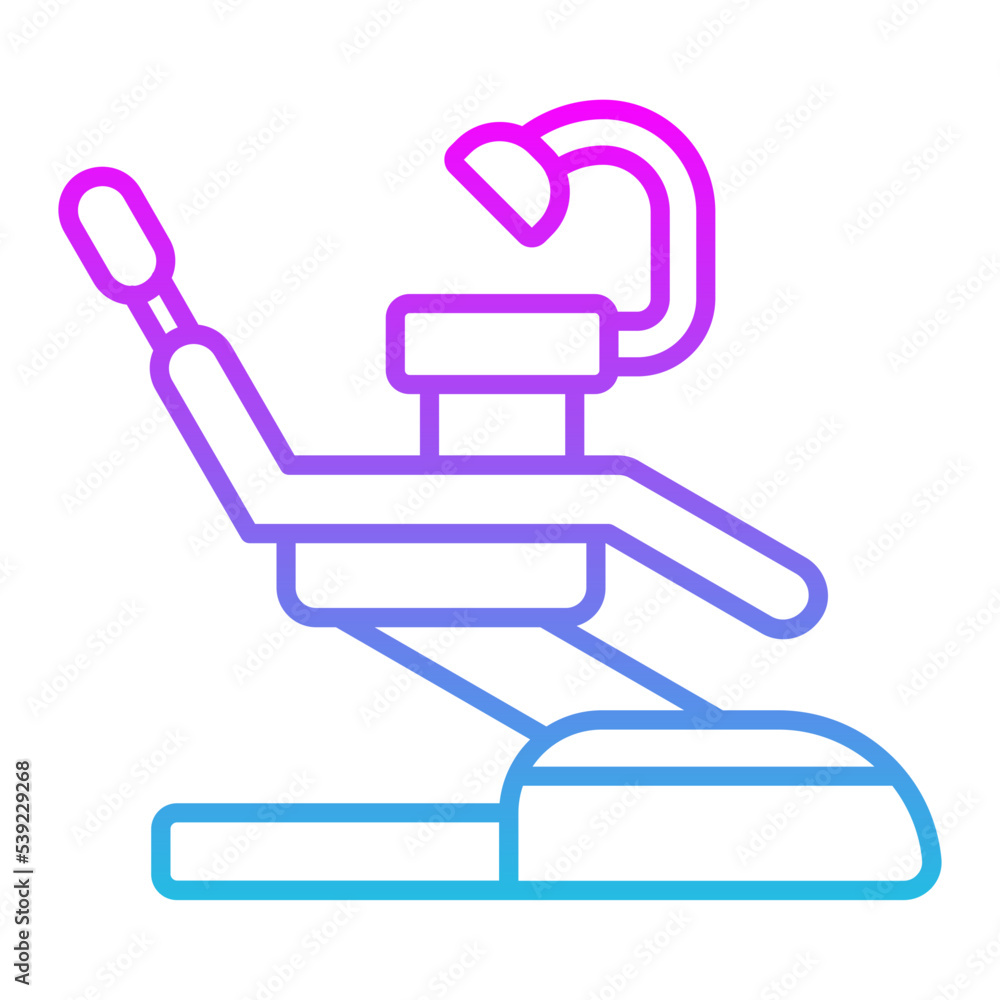 Dentist Chair Line Gradient Icon Dentist Chair Line Gradient Icon