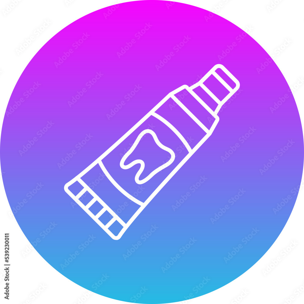 Toothpaste Gradient Circle Line Inverted Icon Toothpaste Gradient Circle Line Inverted Icon