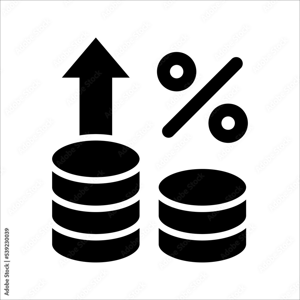 Inflation line icon. Money tax rate sign. Financial interest symbol. Quality design elements. Linear style inflation icon. Editable strokes. Vector. on a white background.