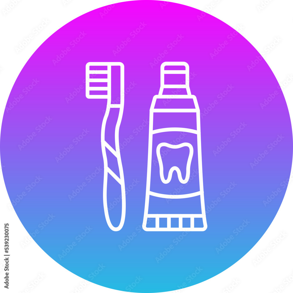 Dental Hygiene Gradient Circle Line Inverted Icon Dental Hygiene Gradient Circle Line Inverted Icon