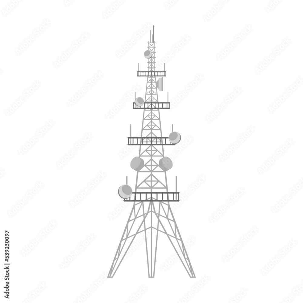 cartoon-radio-towers-vector-illustration-broadcast-equipment