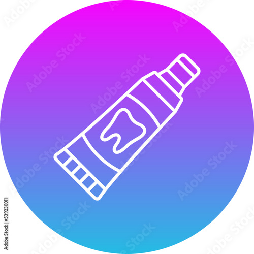 Toothpaste Gradient Circle Line Inverted Icon