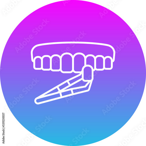Dental Veneer Gradient Circle Line Inverted Icon