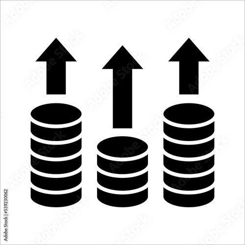 Inflation line icon. Money tax rate sign. Financial interest symbol. Quality design elements. Linear style inflation icon. Editable strokes. Vector. on a white background.