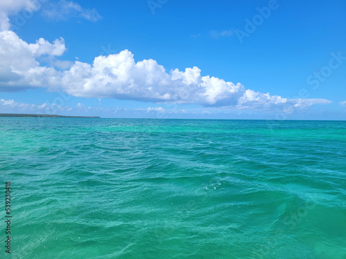 colorful exotic caribbean sea in the dominican republic