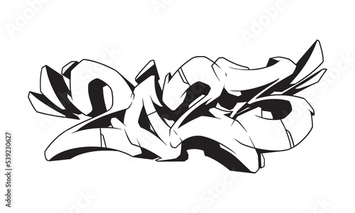 Lettering 2023 in graffiti style. Vector illustration template.