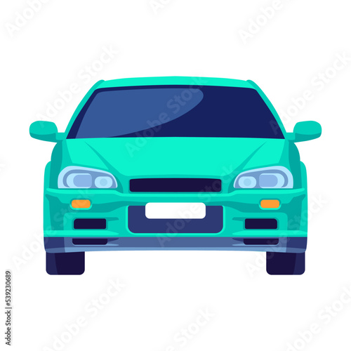 Front view car vector illustration. Vehicle  car  truck  lorries  sedans isolated on white background. Transport  urban traffic  road concept