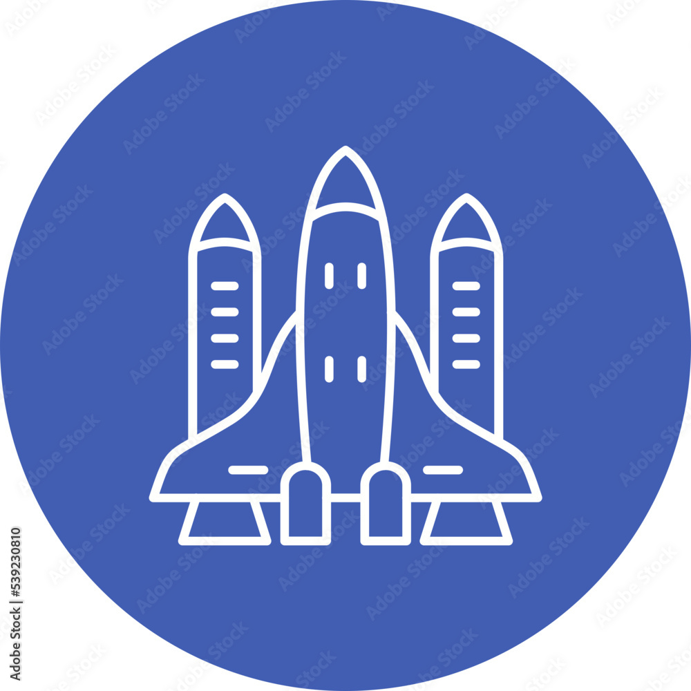 Spacecraft Multicolor Circle Line Inverted Icon Spacecraft Multicolor Circle Line Inverted Icon