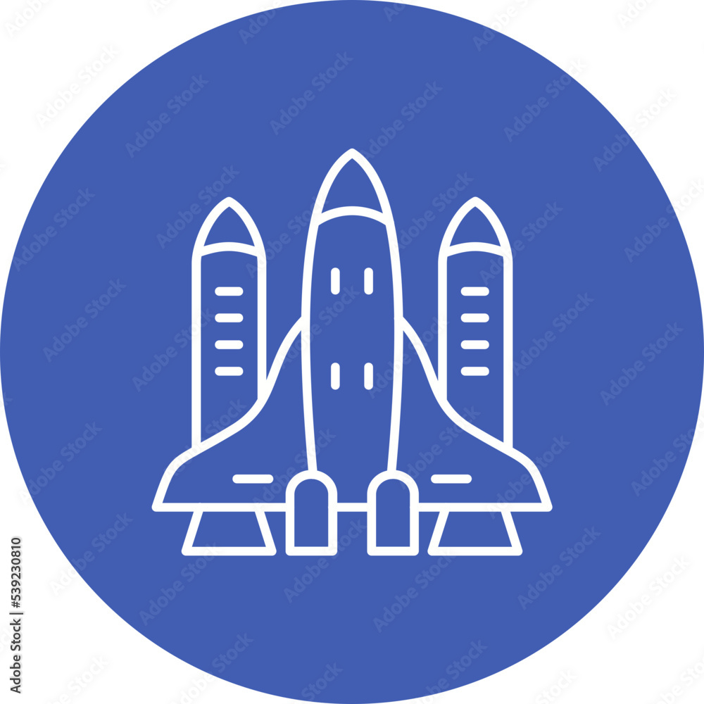 Spacecraft Multicolor Circle Line Inverted Icon