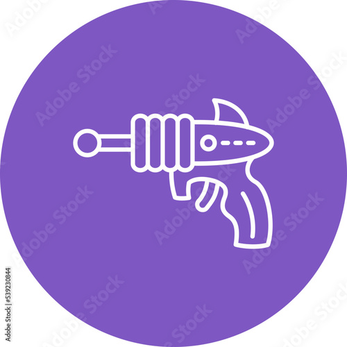 Space Gun Multicolor Circle Line Inverted Icon