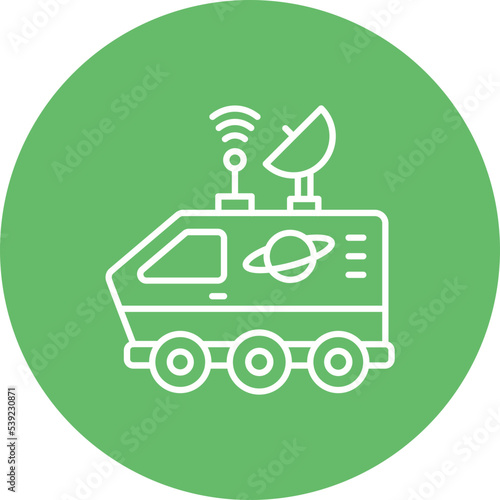 Space Rover Multicolor Circle Line Inverted Icon