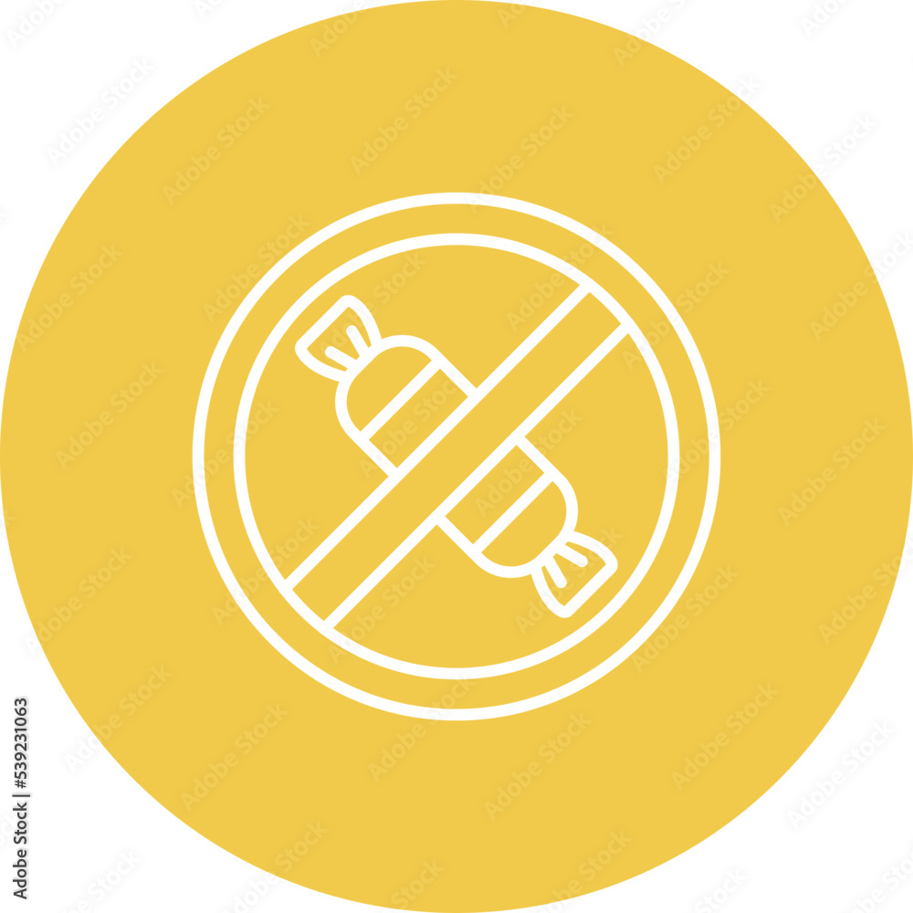 No Sweet Multicolor Circle Line Inverted Icon No Sweet Multicolor Circle Line Inverted Icon