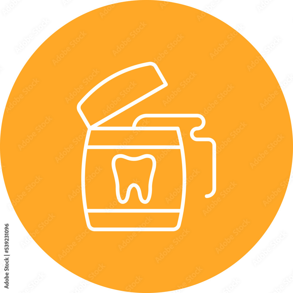 Dental Floss Multicolor Circle Line Inverted Icon Dental Floss Multicolor Circle Line Inverted Icon