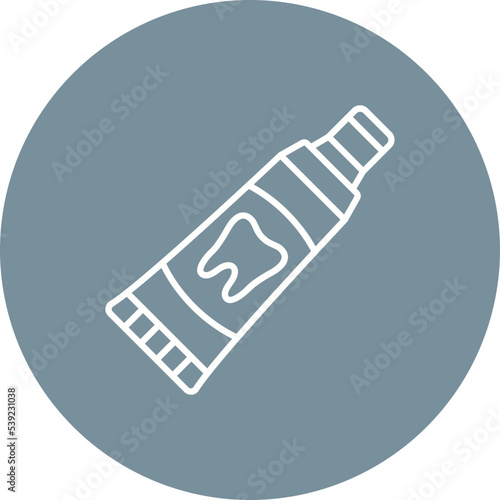 Toothpaste Multicolor Circle Line Inverted Icon
