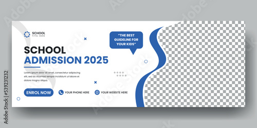 Social media cover banner template design and Online education web banner layout