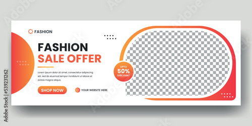 Social media banner template and web banner layout or website header. email signature