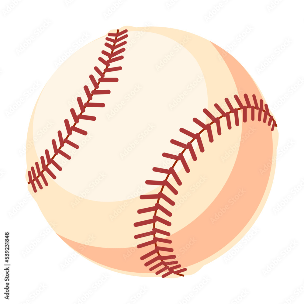 Creative colorful balls flat illustration. Cartoon baseball ball isolated vector illustration. Sport game equipment concept Creative colorful balls flat illustration. Cartoon baseball ball isolated vector illustration. Sport game equipment concept