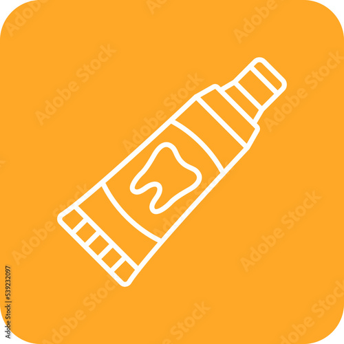Toothpaste Multicolor Round Corner Line Inverted Icon