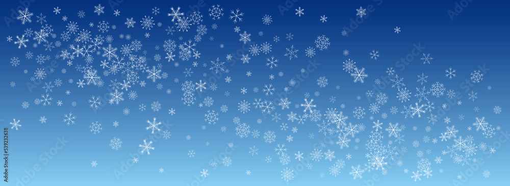 Silver Snowflake Vector Blue Background. magic