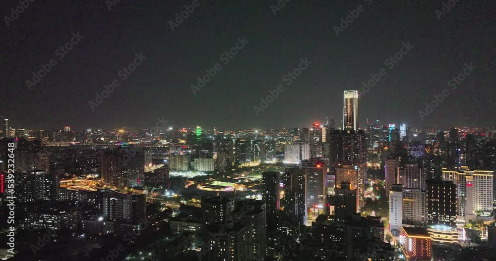Night aerial view of Guangzhou, China Night aerial view of Guangzhou, China