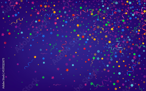 Variegated Spiral Flying Vector Blue Background.