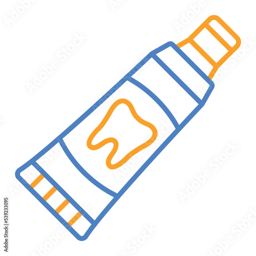 Toothpaste Blue And Orange Line Icon