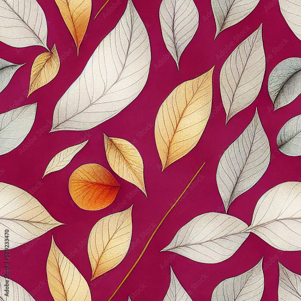 Obraz premium seamless pattern with seasonal fruit vegetable leave foliage autumn fall winter 