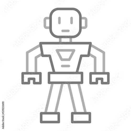 Robot Greyscale Line Icon