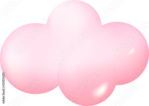 3d Cloud Isolated on Transparent Background. Soft Cloud Shape for Games, Animations, Web Design. 3d Illustration