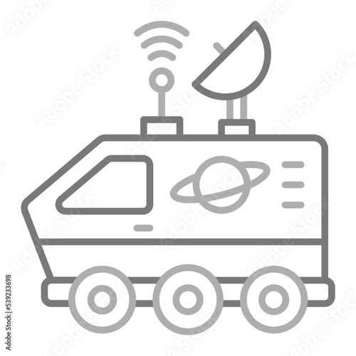 Space Rover Greyscale Line Icon