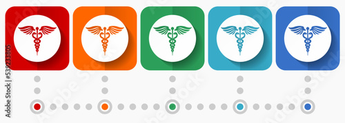 Emergency, health vector icons, infographic template, set of flat design hospital  symbols