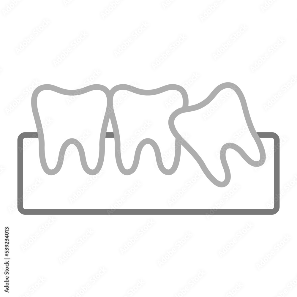 Wisdom Tooth Greyscale Line Icon Wisdom Tooth Greyscale Line Icon