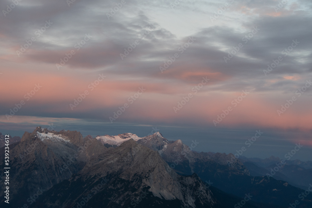 sunrise mountain range