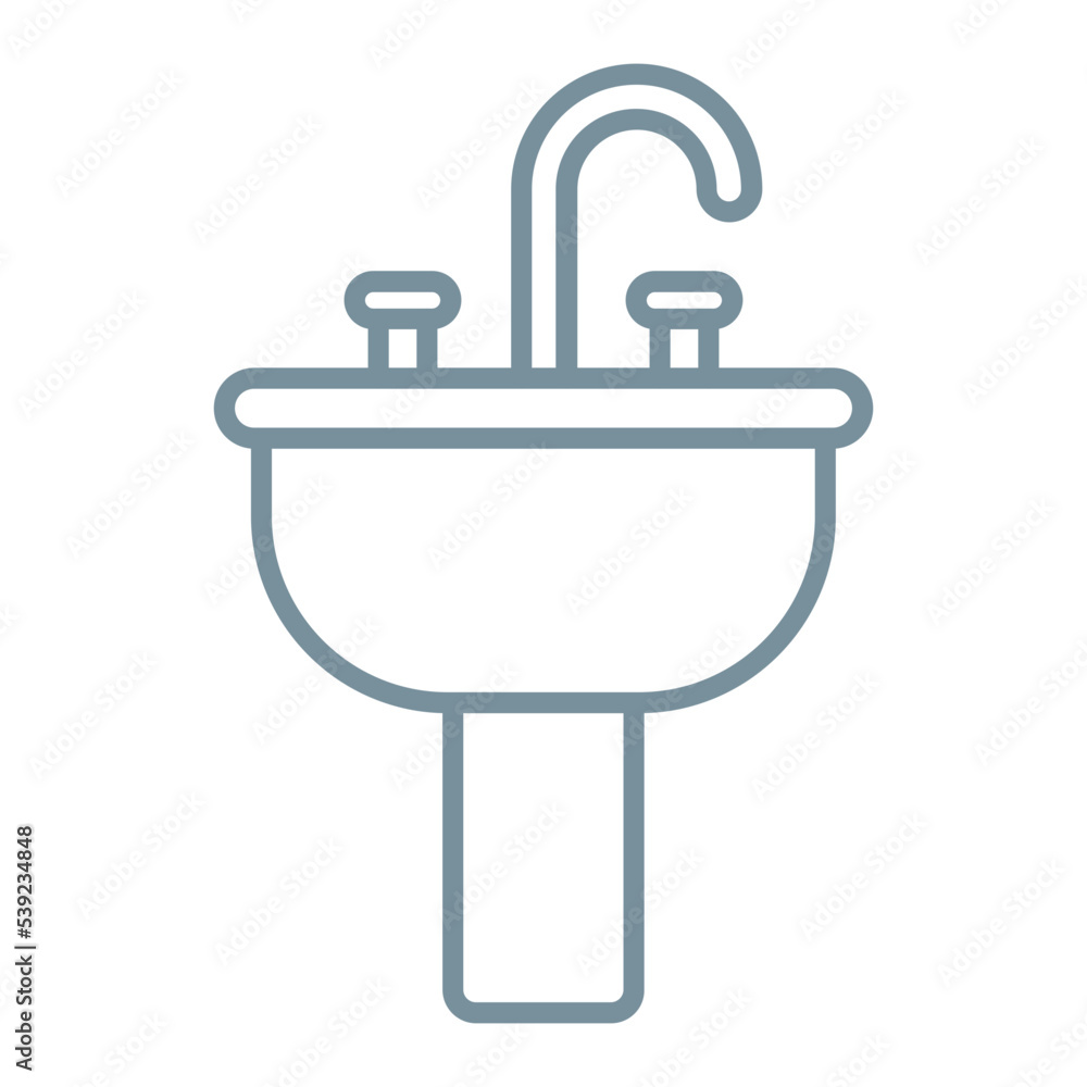 Sink Multicolor Line Icon Sink Multicolor Line Icon